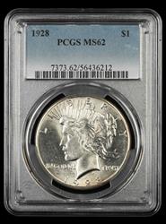 1928 $1 PCGS MS62