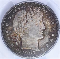 1907 25c PCGS MS 66+ CAC