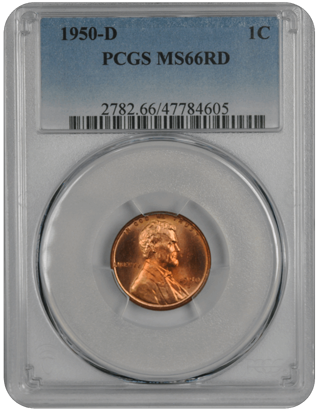 1950-D Lincoln PCGS RD 66