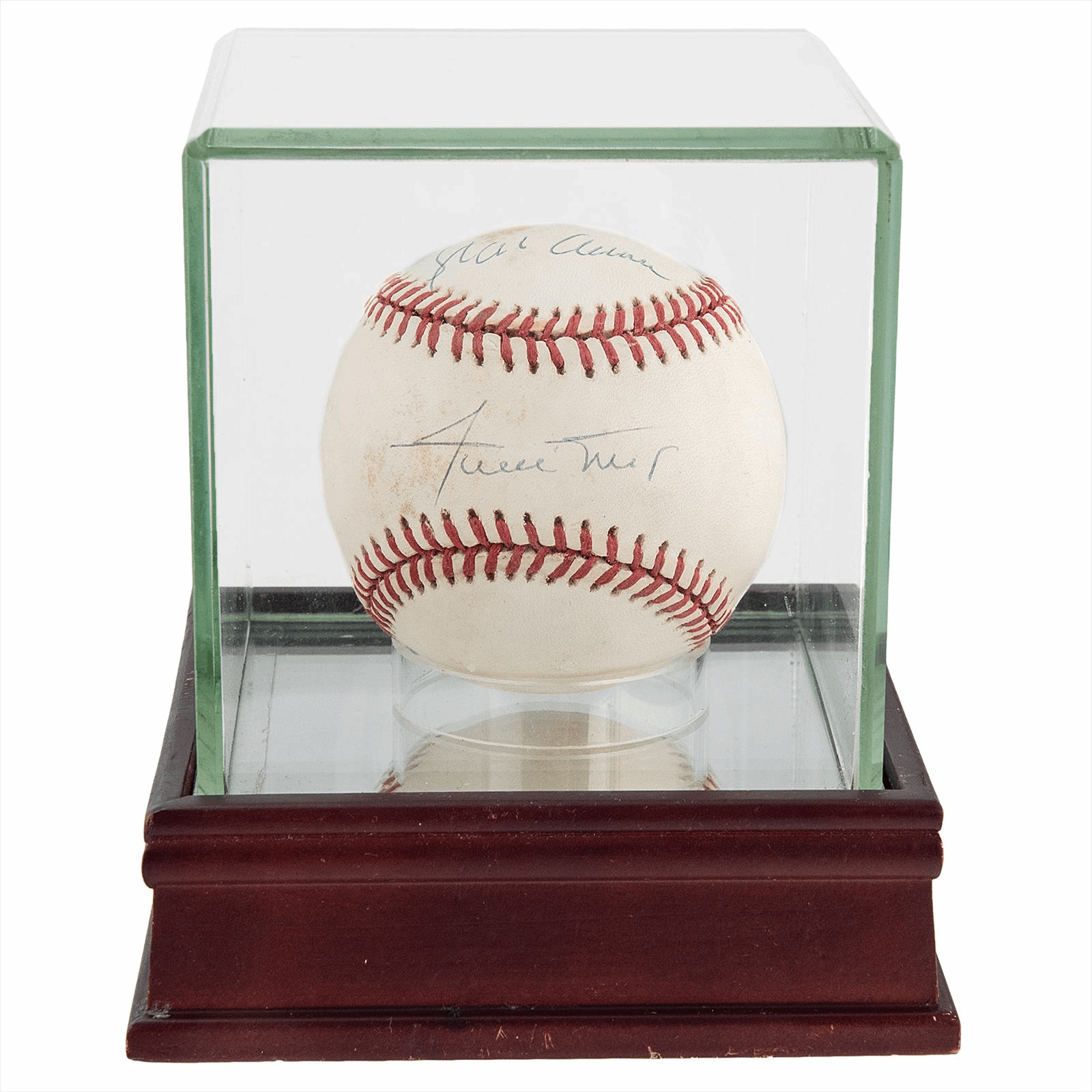 HANK AARON AND WILLIE MAYS SIGNED BASEBALL JSA LOA 