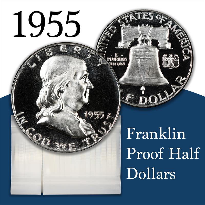 1955 Proof Franklin Half Dollar Roll 