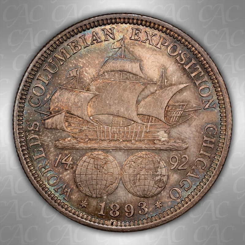 1893 Columbian 50C CACG MS 66 +