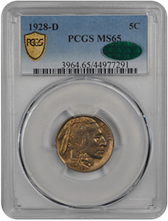 1928-D Buffalo PCGS CAC MS 65