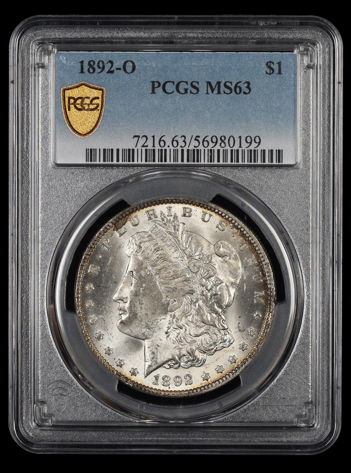 1892 O $1 PCGS  MS63