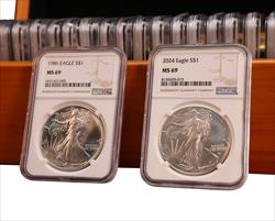 1986-2024 American Silver Eagle Set MS69 