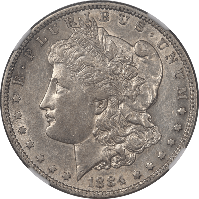 1884-S Morgan Silver Dollar $1 NGC AU 50 - Original Coin