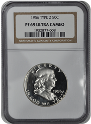 1956 Type 2 Franklin Half Dollar NGC (99) PF 69