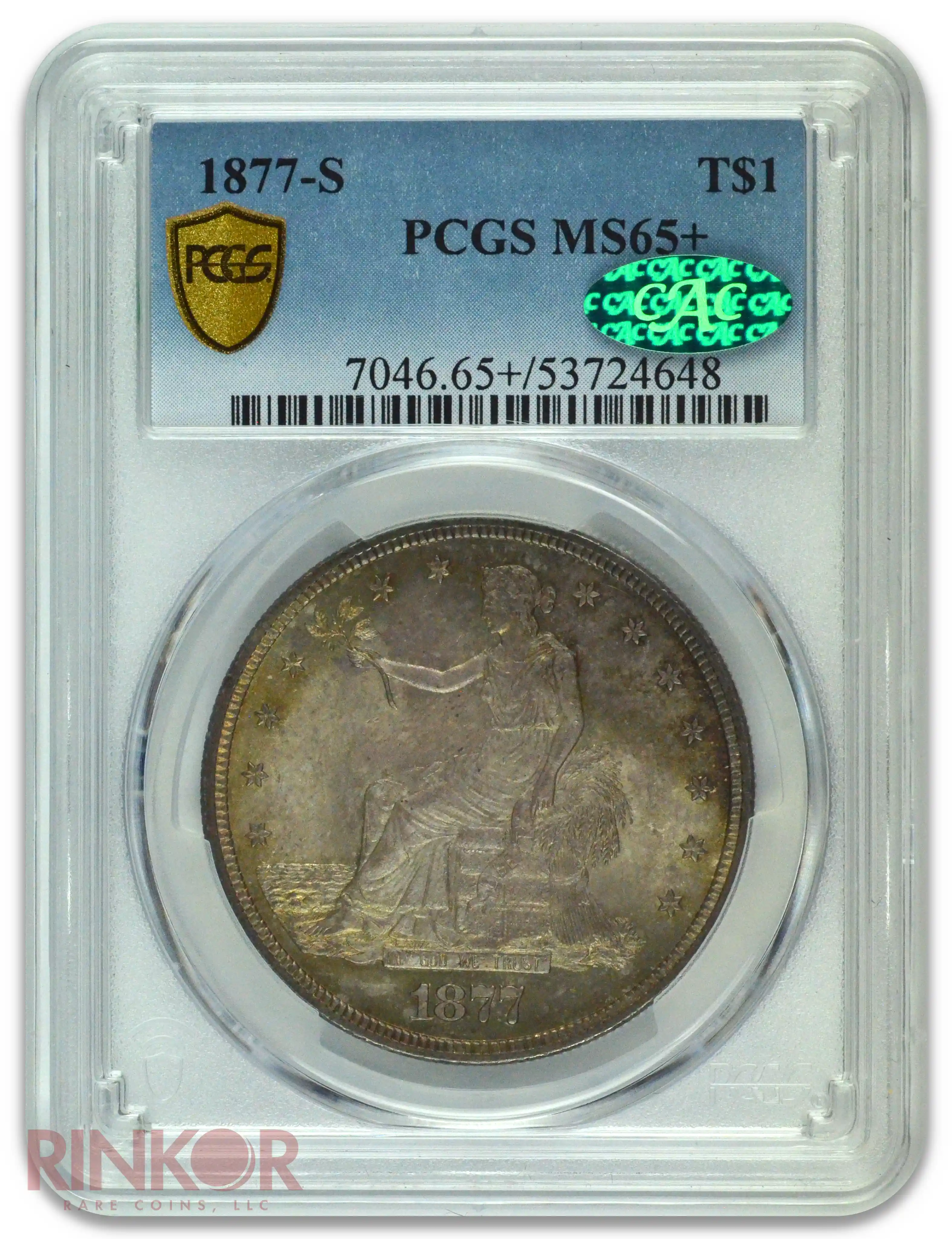 1877-S $1 Trade Dollar PCGS MS 65+ CAC