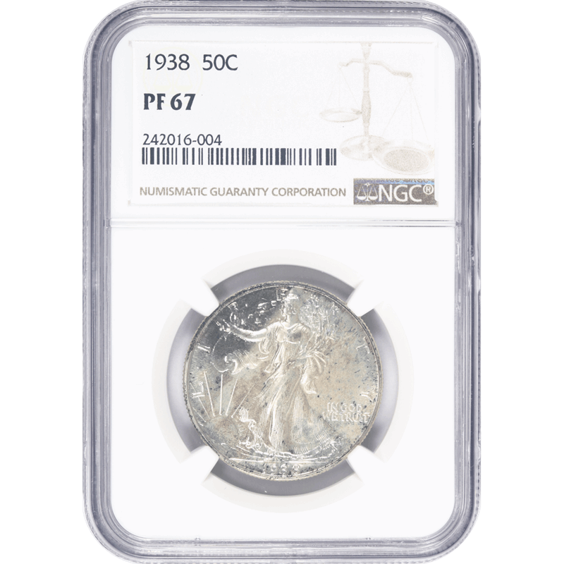 1938 Walking Liberty Half Dollar Proof NGC PR 67 - Nice White Coin