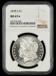 1878 S $1 NGC MS 67 *