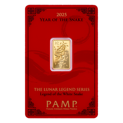 5 GRAM GOLD BAR PAMP LUNAR WHITE SNAKE 