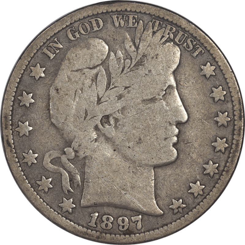 1897 Barber Half Dollar 50c Raw Ungraded Coin 