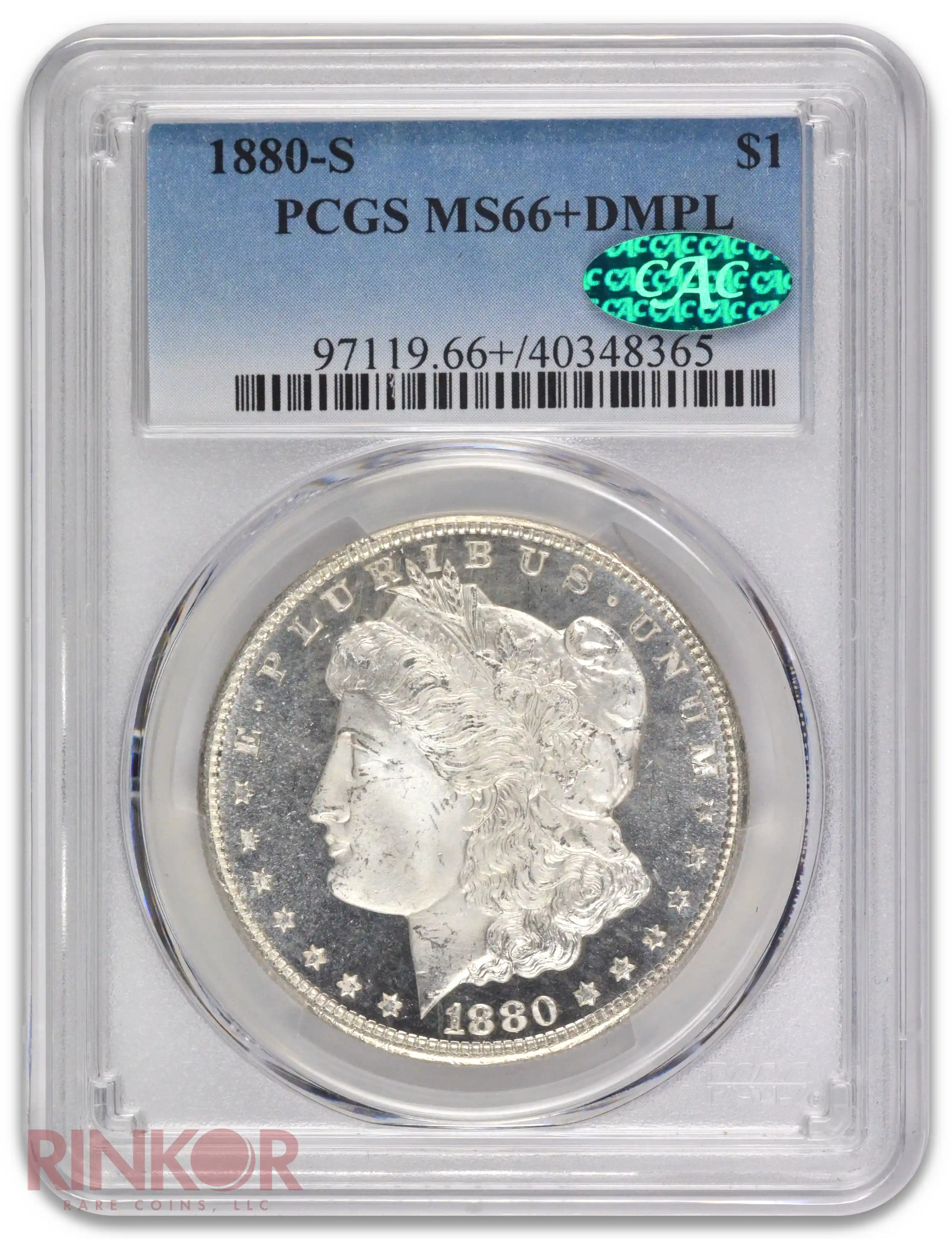 1880-S $1 Morgan Dollar PCGS MS 66+ DMPL CAC