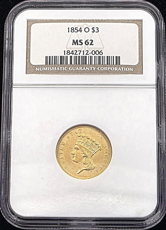 1854-O Indian Princess Head NGC MS62