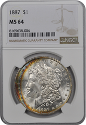 1887  Morgan Dollar NGC MS 64