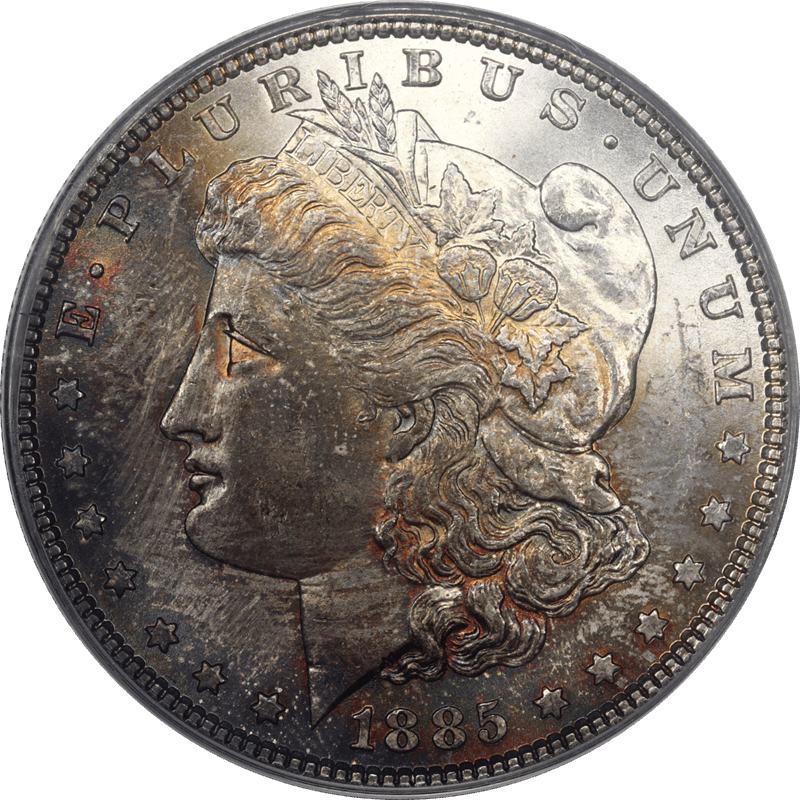 1885 Morgan Silver Dollar $1 PCGS MS63 Deep Rich Toned Surfaces