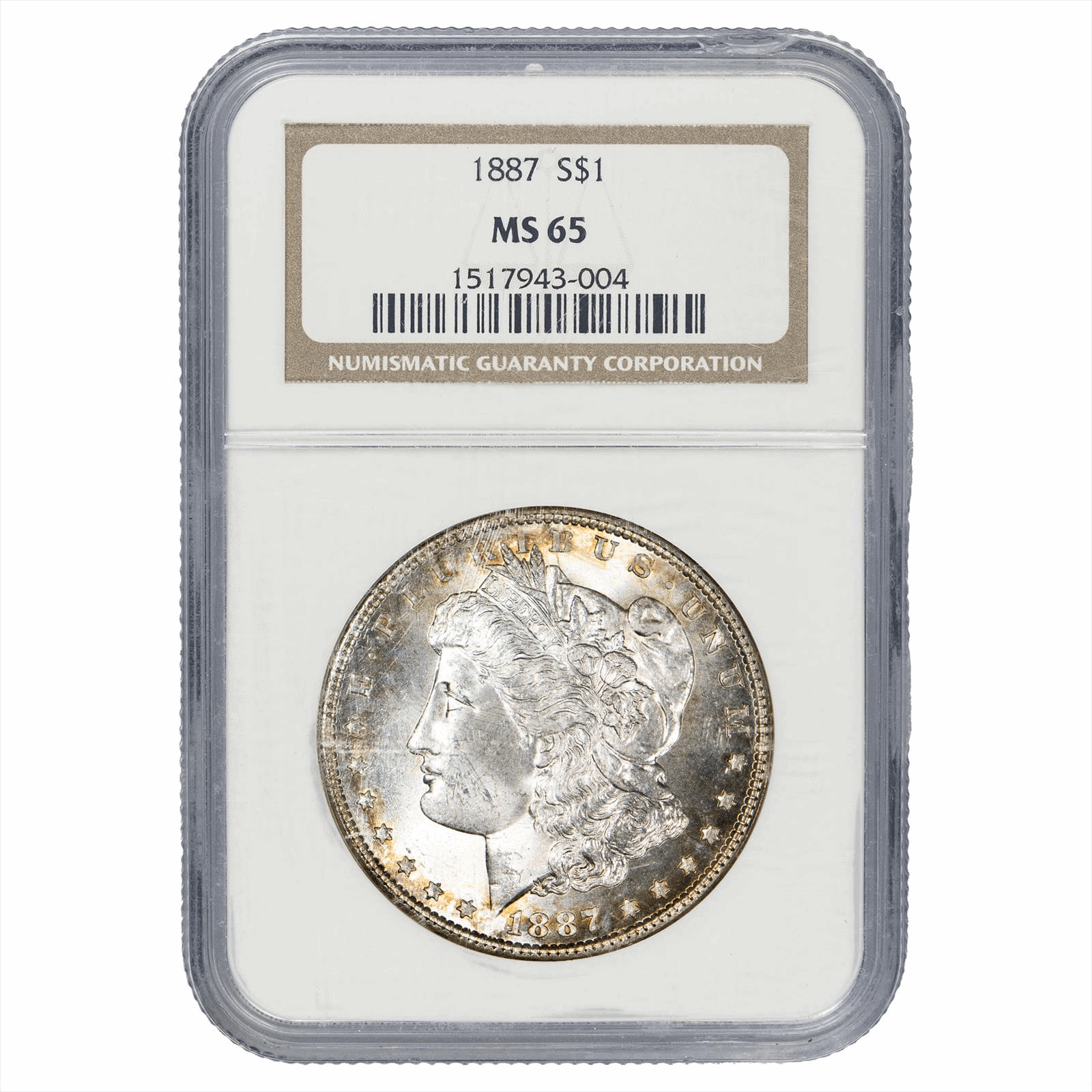 1887 Morgan Silver Dollar $1 NGC MS 65