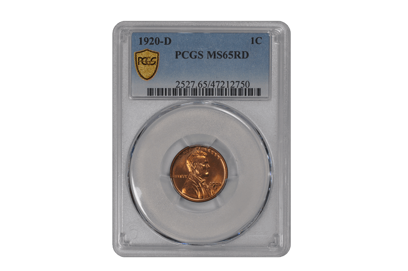 1920-D Lincoln Wheat PCGS MS RD 65