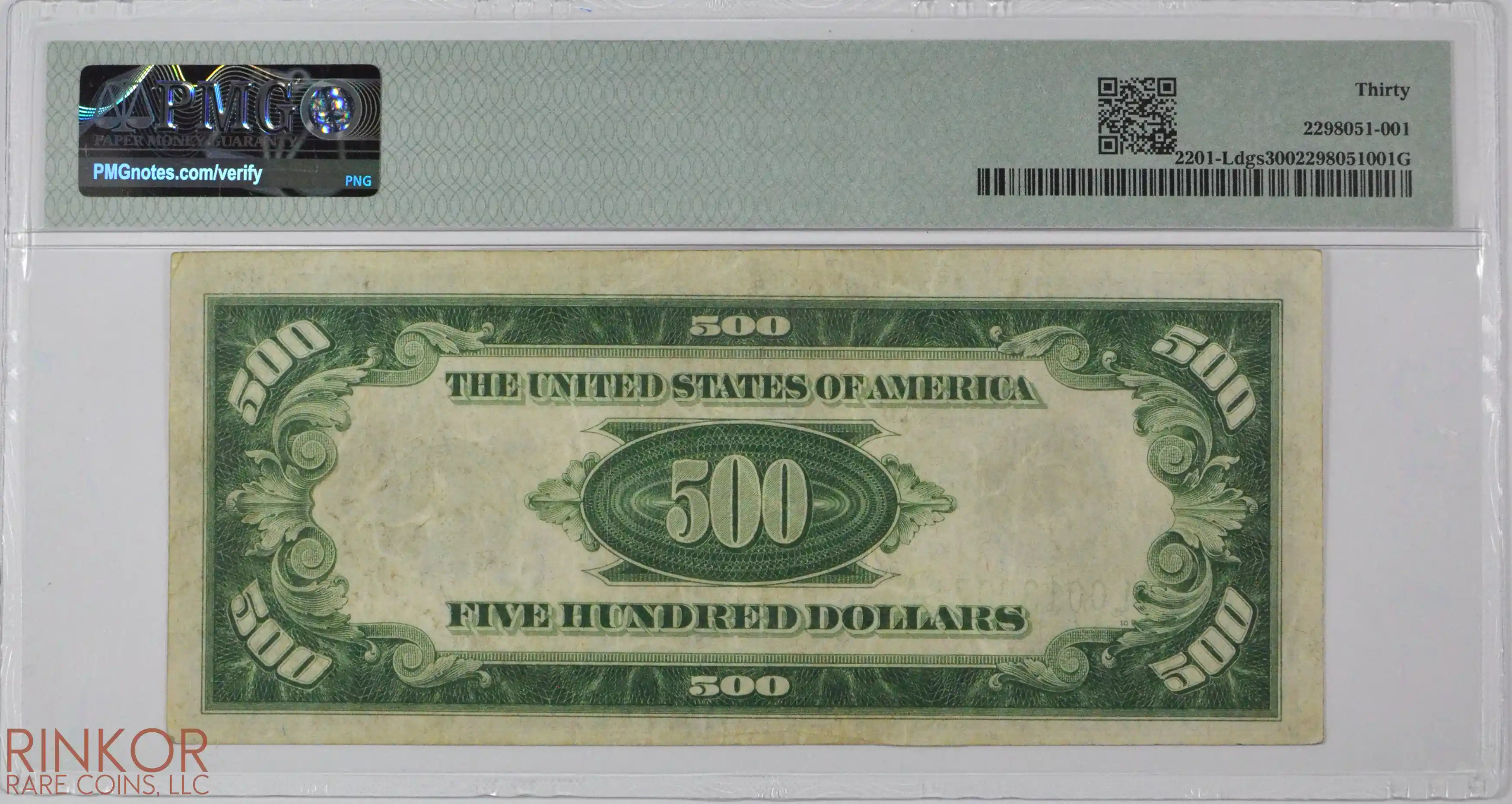 1934 $500 Fr. 2201-Ldgs San Francisco Federal Reserve Note PMG VF-30