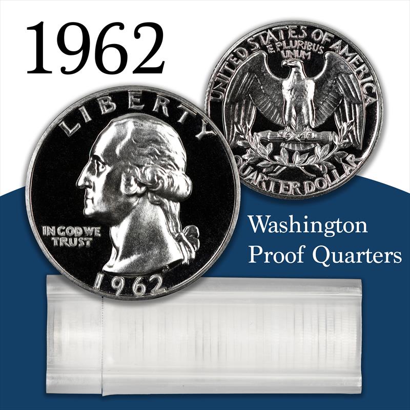 1962 Proof Washington Quarter Roll 