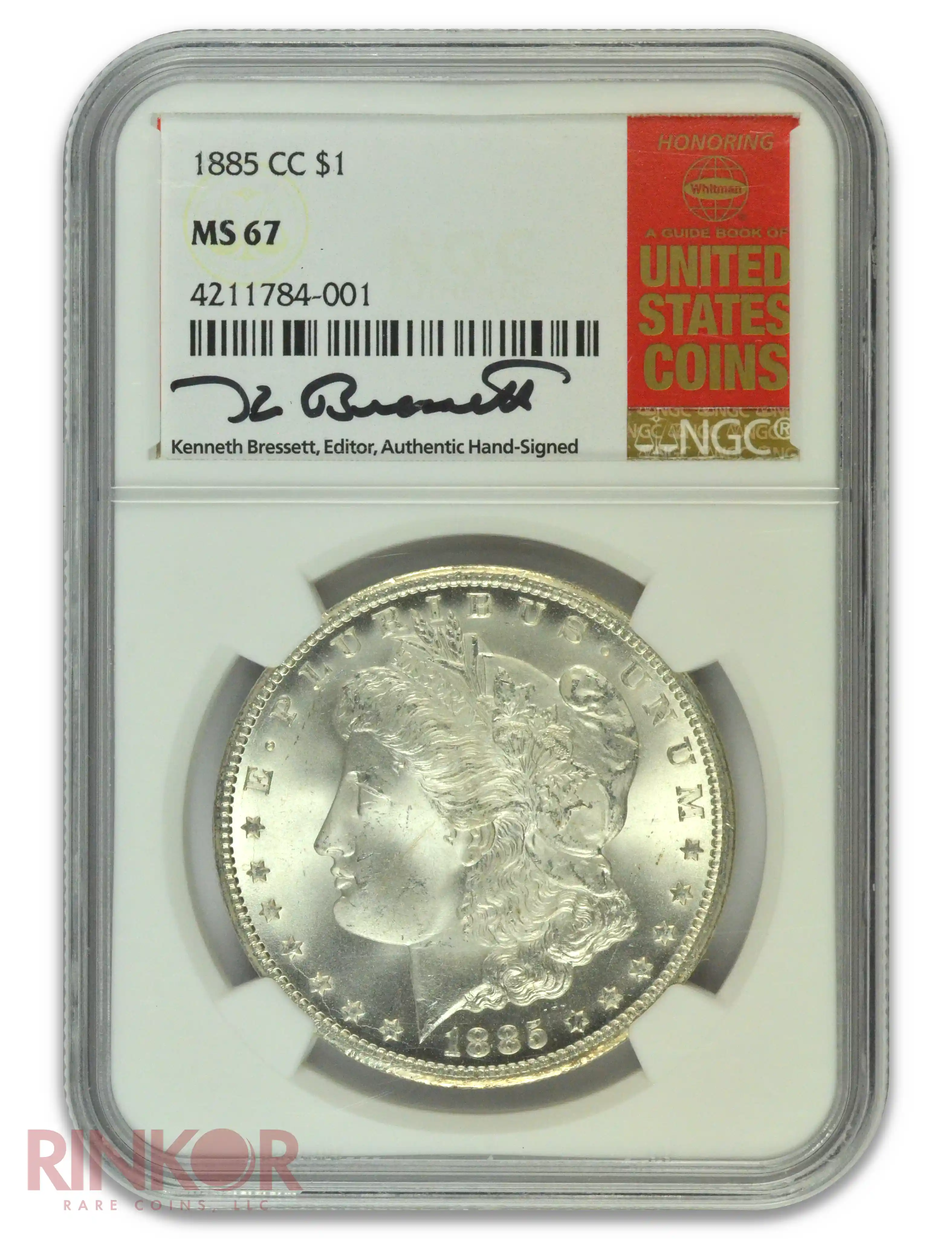 1885-CC $1 NGC MS 67