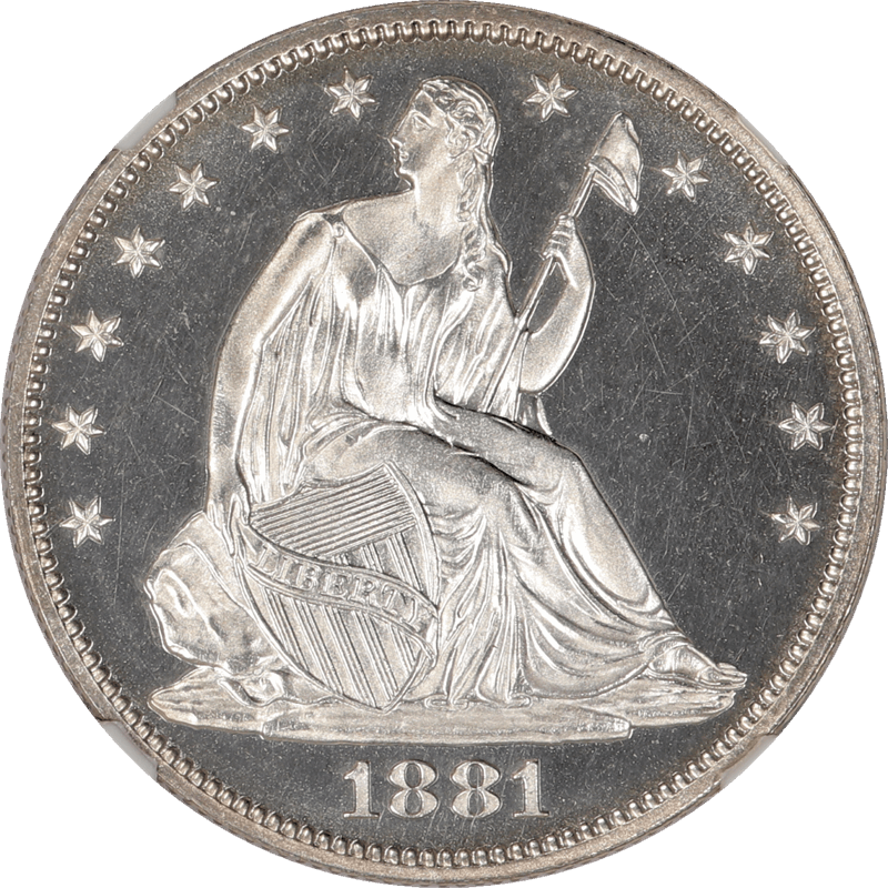 1881 Seated Liberty Half Dollar 50c, NGC Proof 65 Cameo - Nice White Coin