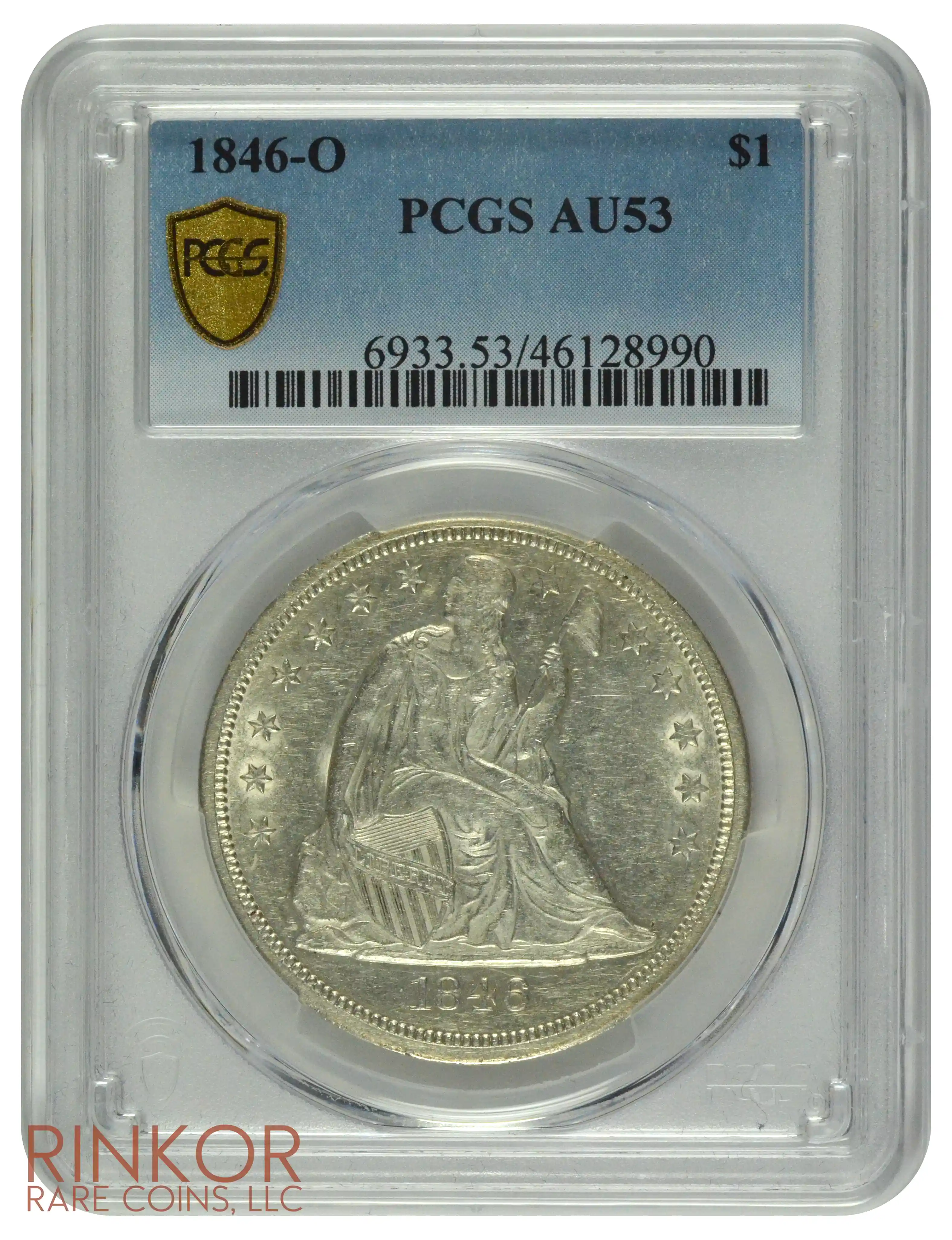 1846-O $1 PCGS AU-53