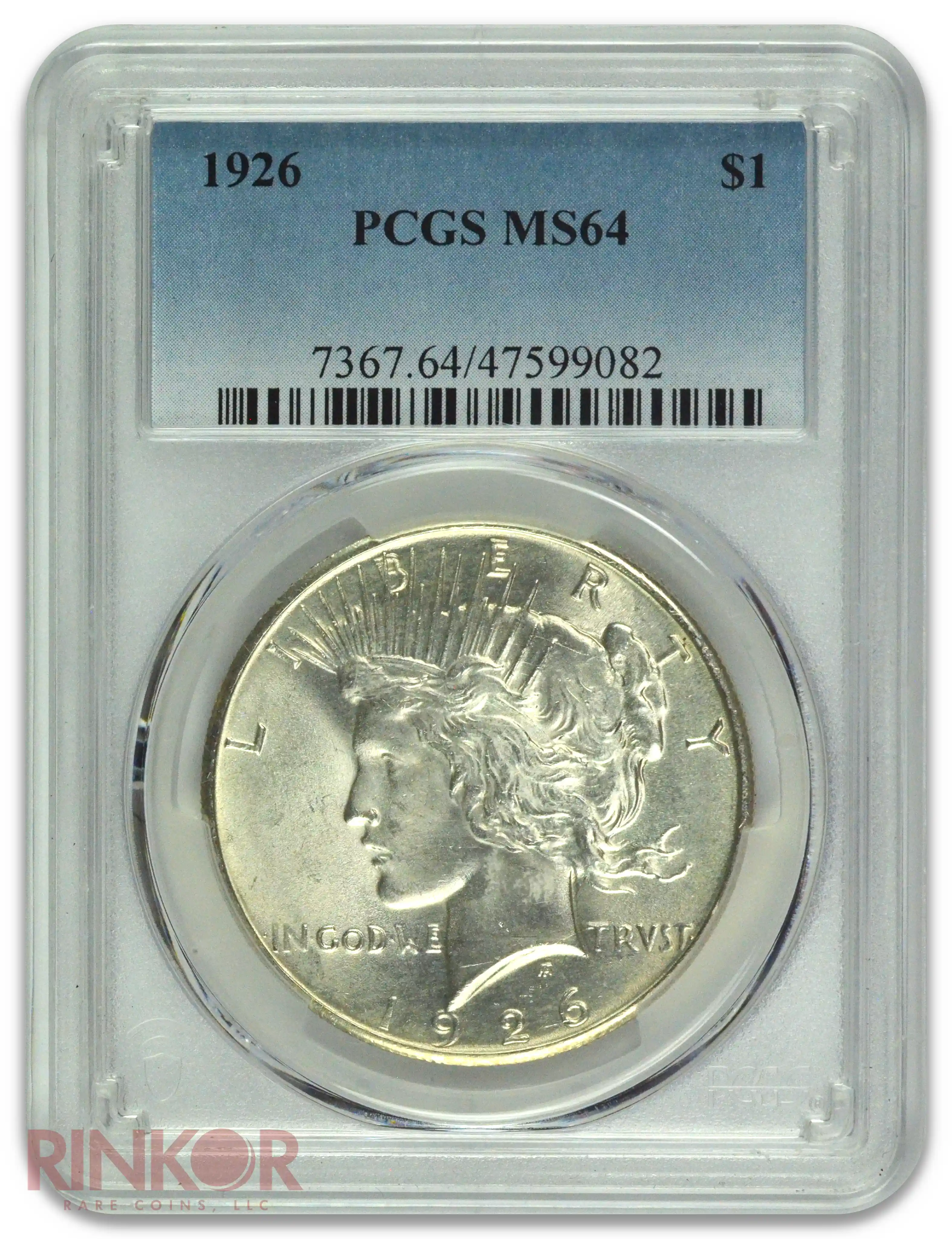 1926 $1 Peace Dollar PCGS MS 64