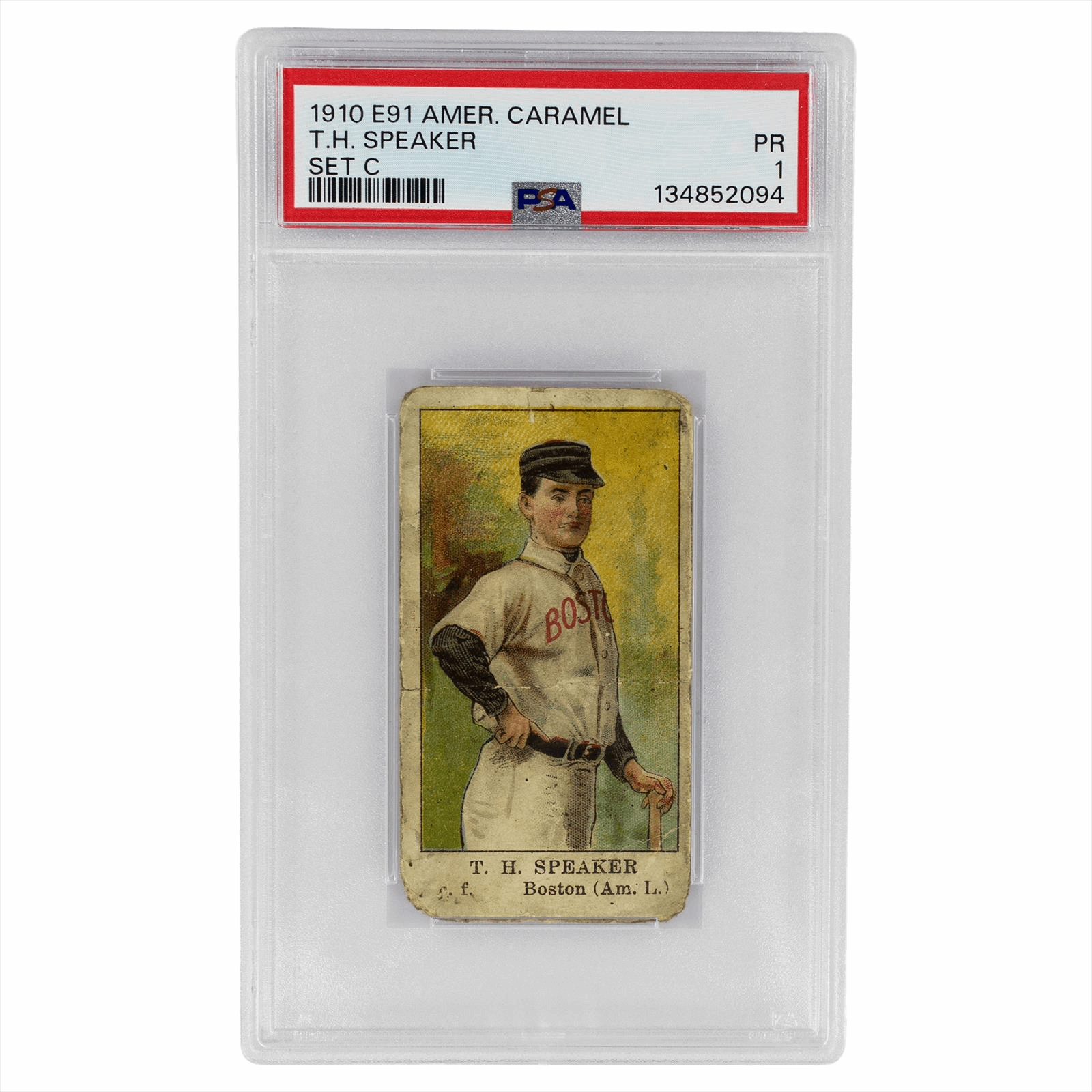 1910 E91 American Caramel T.H. Speaker Set C PSA PR 1 Cert #134852094