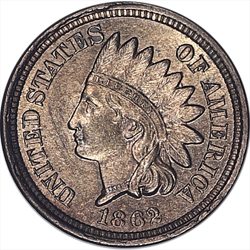 1862 Copper-Nickel Indian Cent 1c,  Uncirculated - Nice Original Coin 
