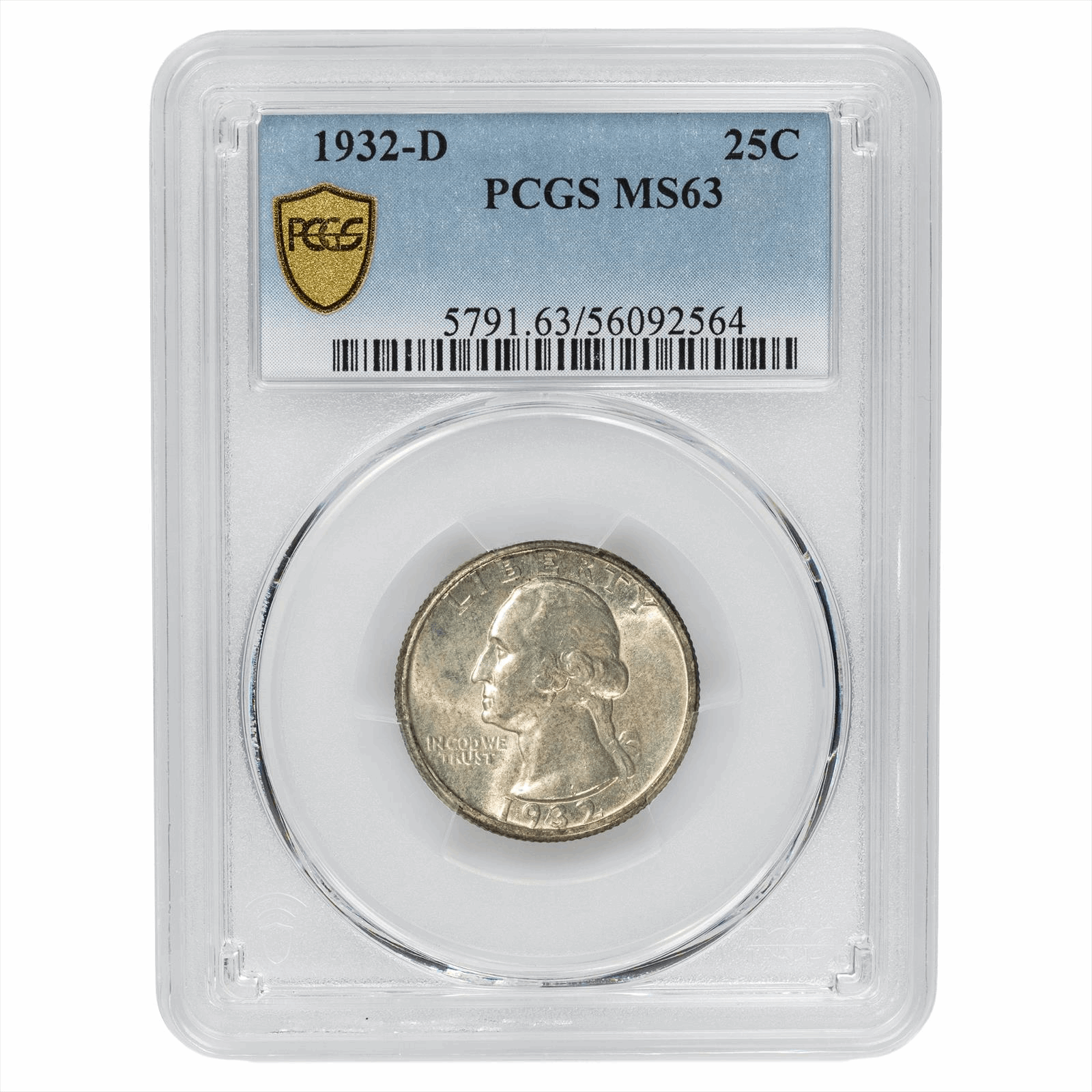 1932-D Washington Quarter 25C PCGS MS 63