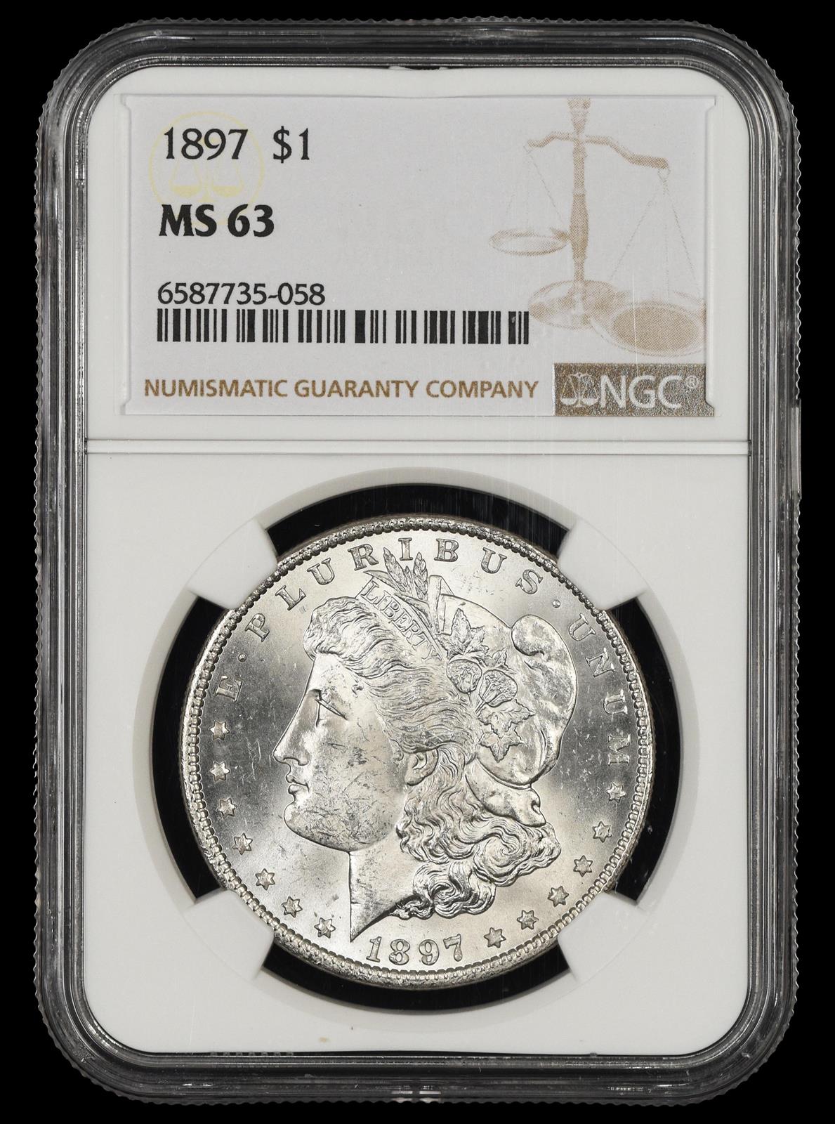 1897 $1 NGC MS 63