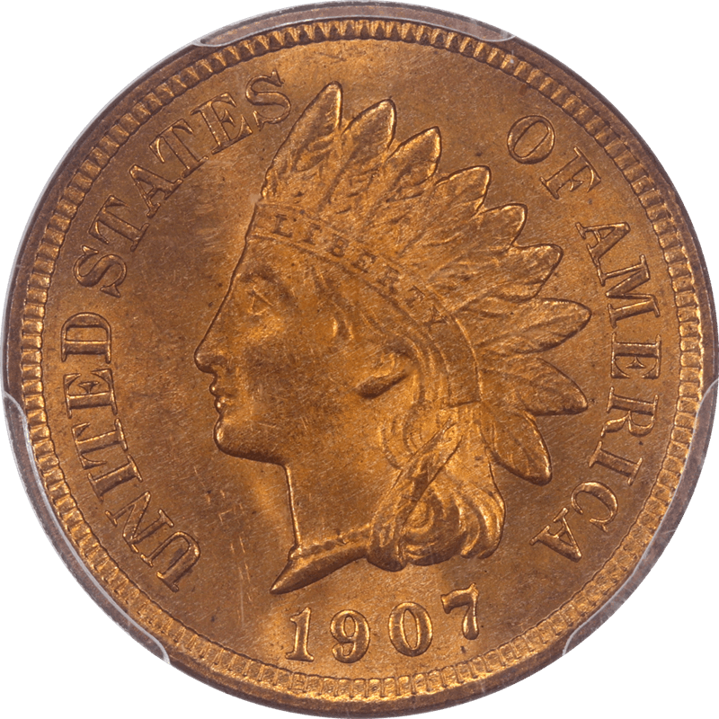 1907 Indian Cent 1c PCGS MS64RD CAC