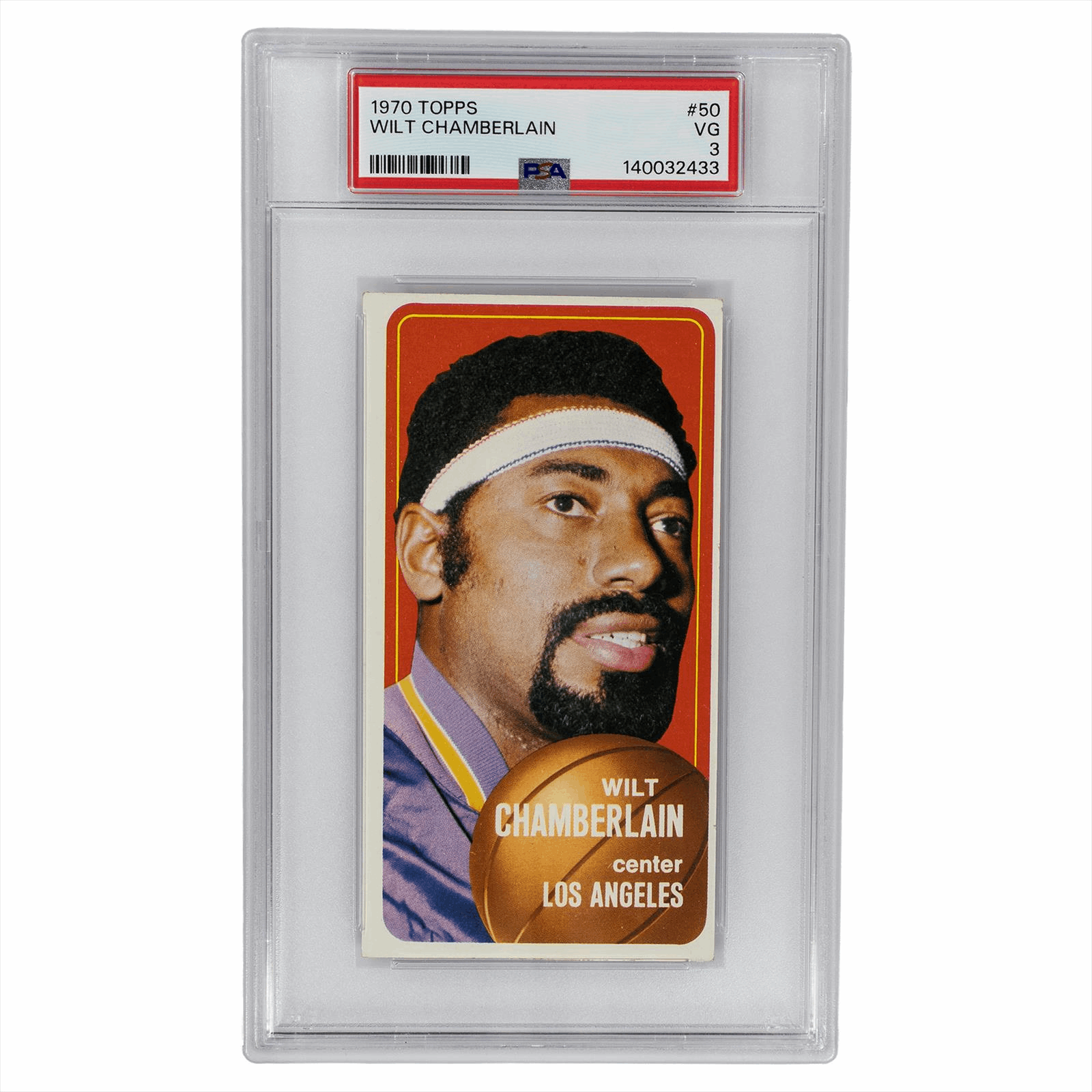 1970 Topps Wilt Chamberlin #50 PSA VG 3 Cert #140032433