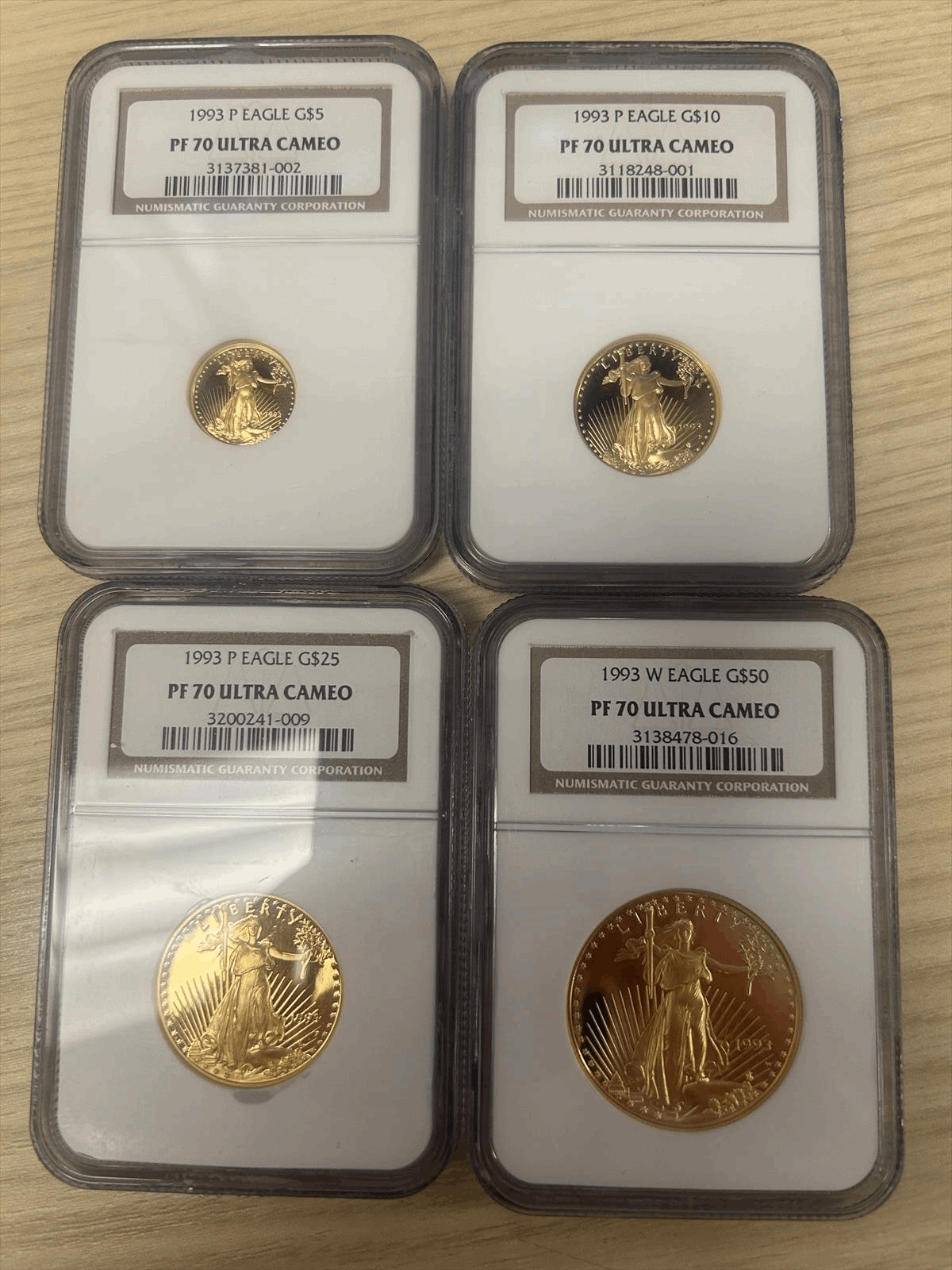 1993-4-coin-proof-gold-eagle-set-ngc-pf-70