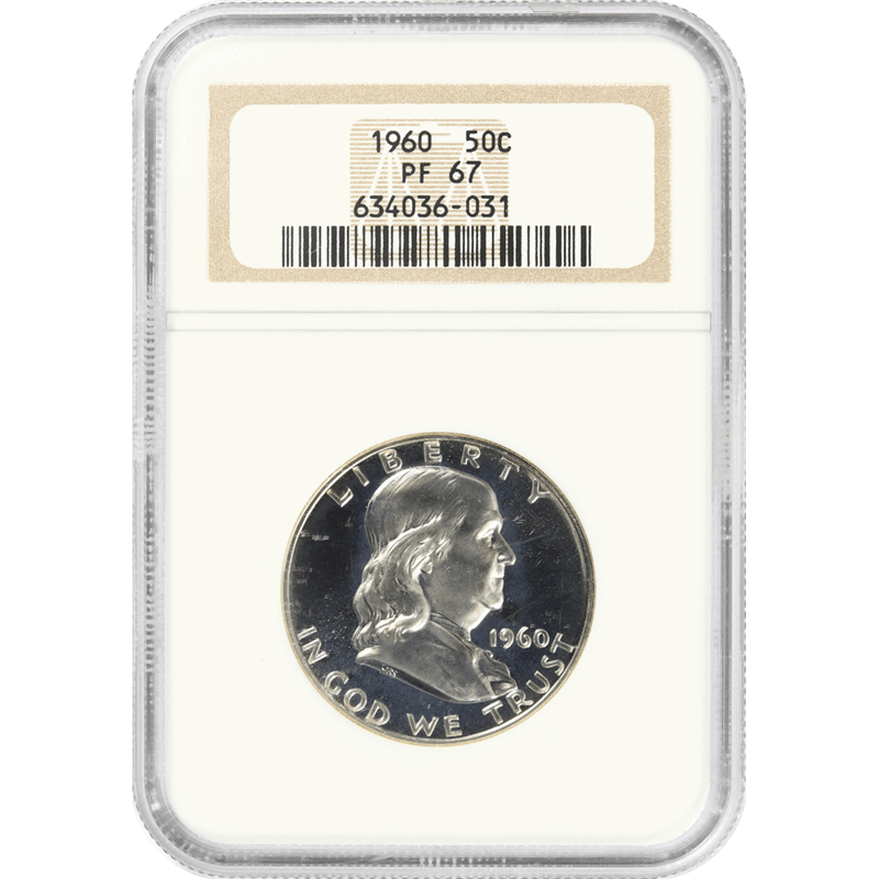1960 Franklin Half Dollar 50c, NGC PR-67 - Nice White Coin 