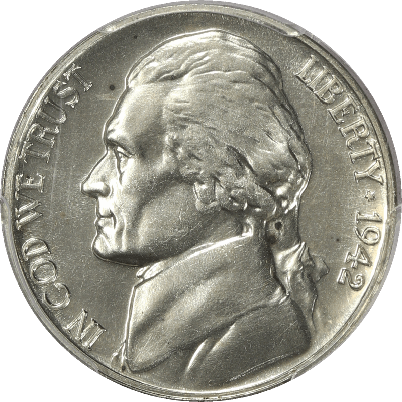 1942-P  Type 2 Jefferson War Nickel 5c PCGS PR 66 