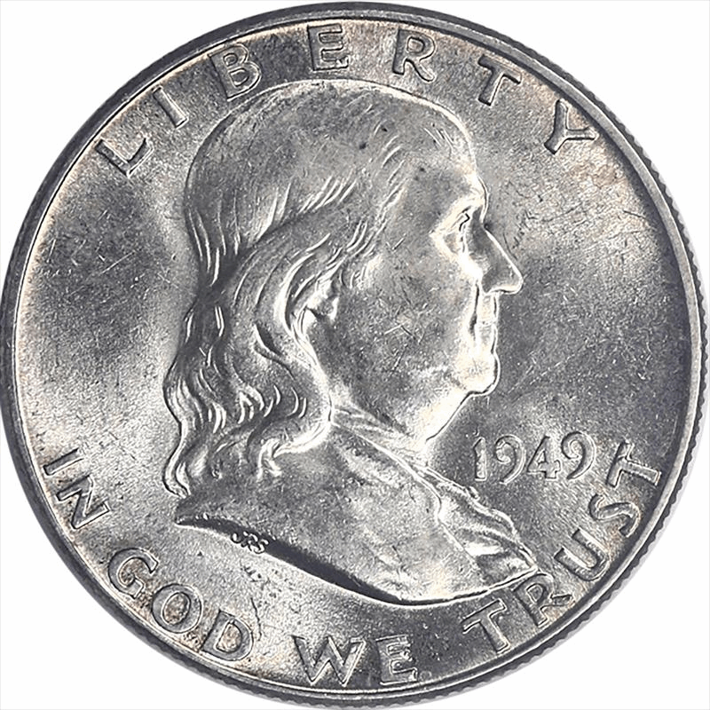 1949 Franklin Half Dollar, 50c Choice Uncirculated - Strong Strike