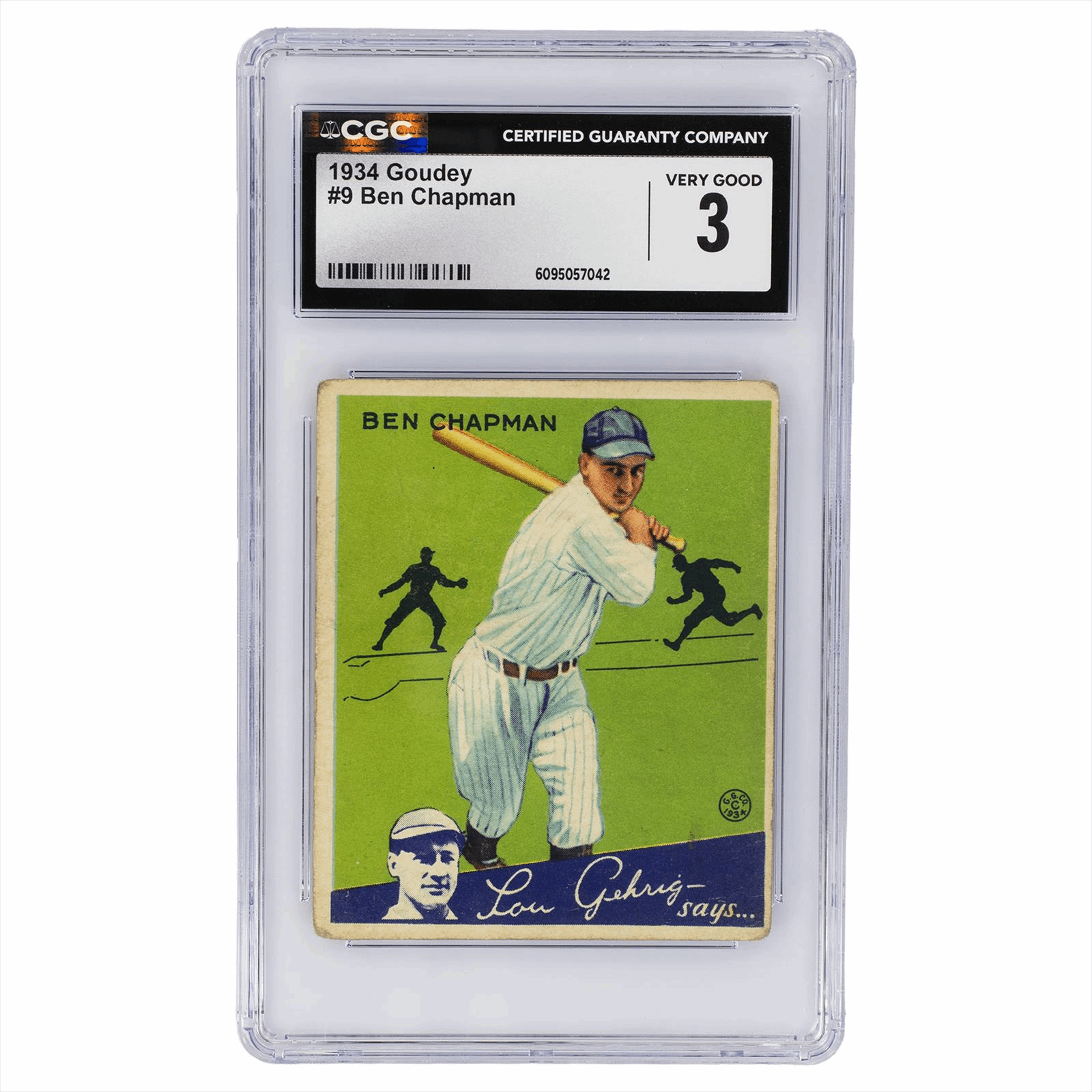 1934 Goudey Ben Chapman #9 CGC Very Good 3