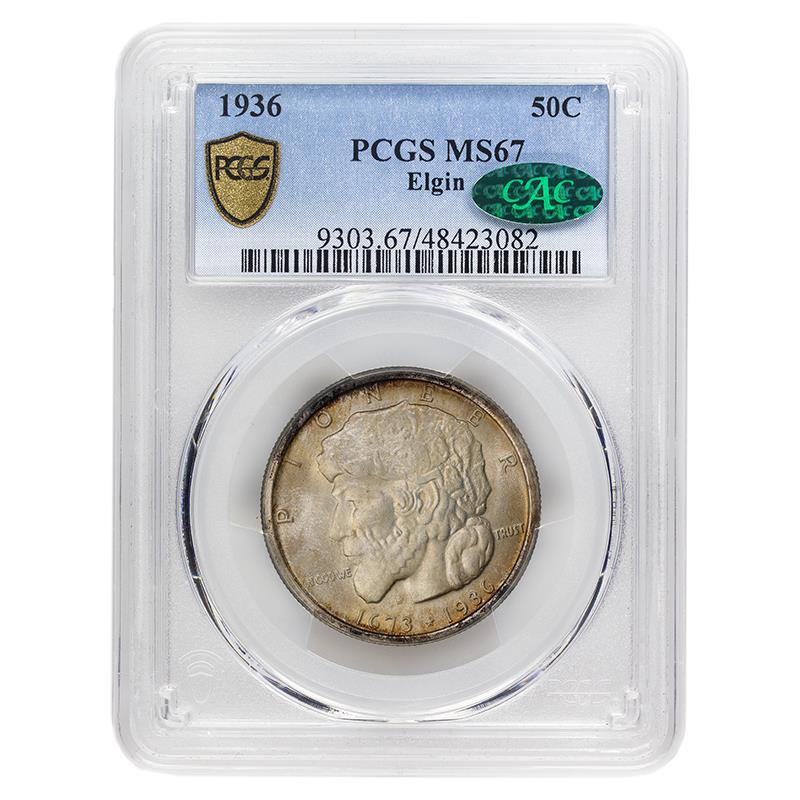 1936 Elgin Classic Commemorative, 50C PCGS MS 67, CAC Certified