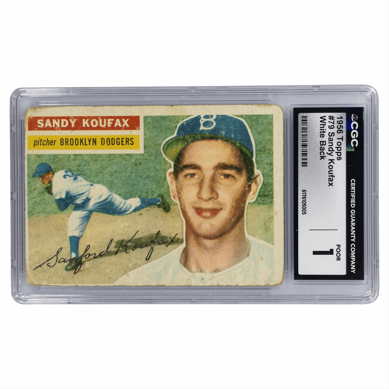 1956 Topps Sandy Koufax White Back #79 CGC PR 1
