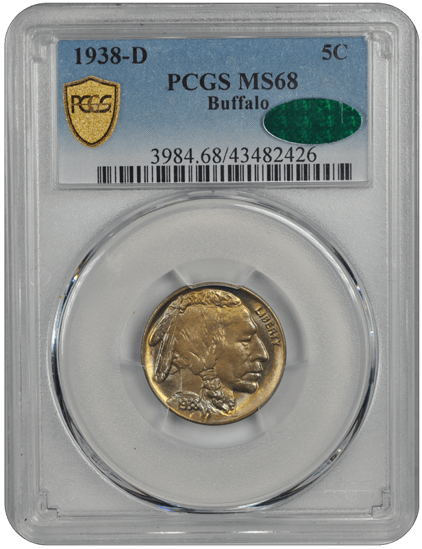 1938-D Buffalo PCGS CAC MS 68 