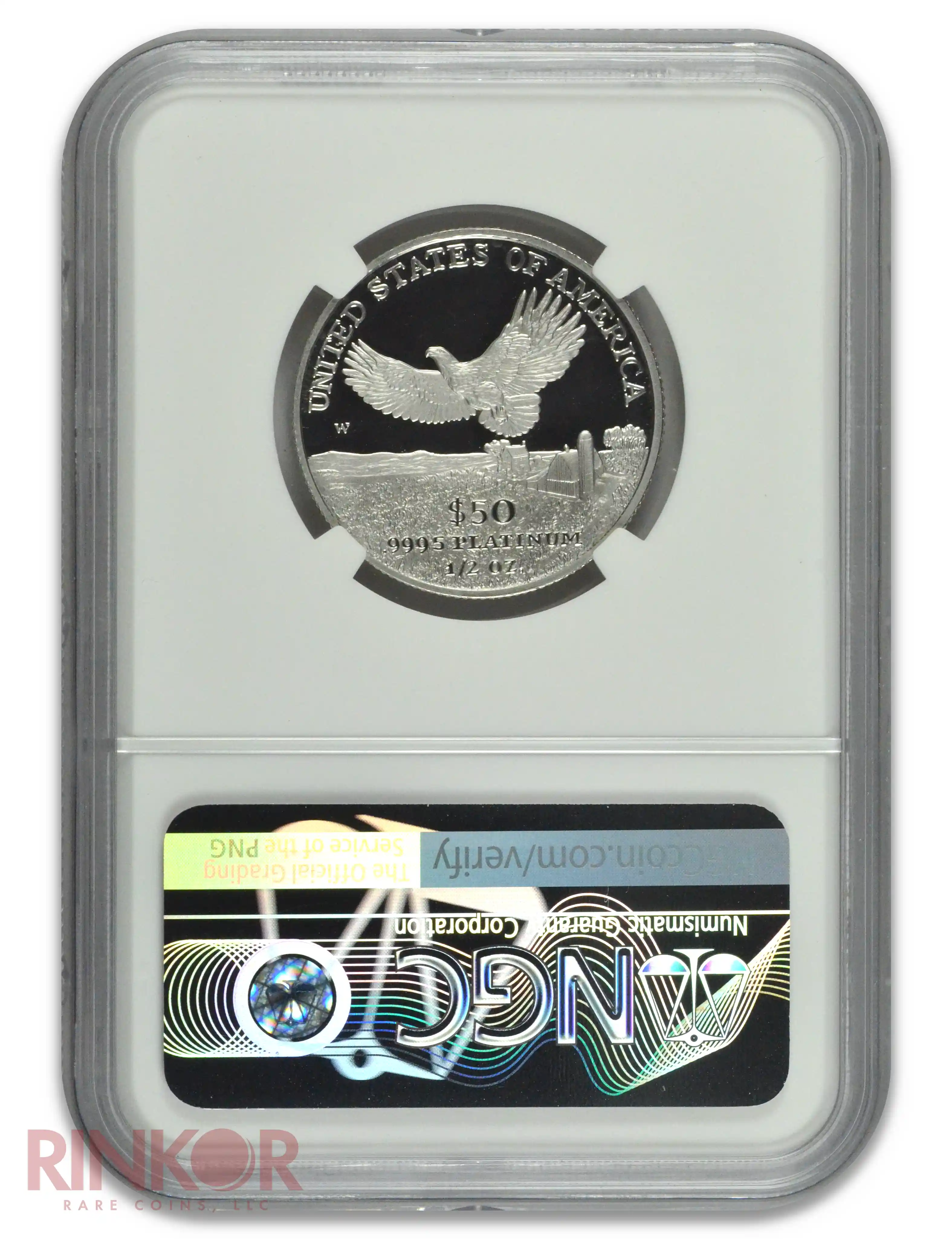 2000-W Platinum Eagle Mike Castle Signature P$50 NGC PF 70