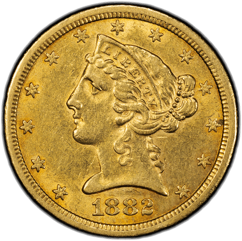 1882-CC $5 PCGS AU-53 CAC