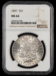 1897 $1 NGC MS64