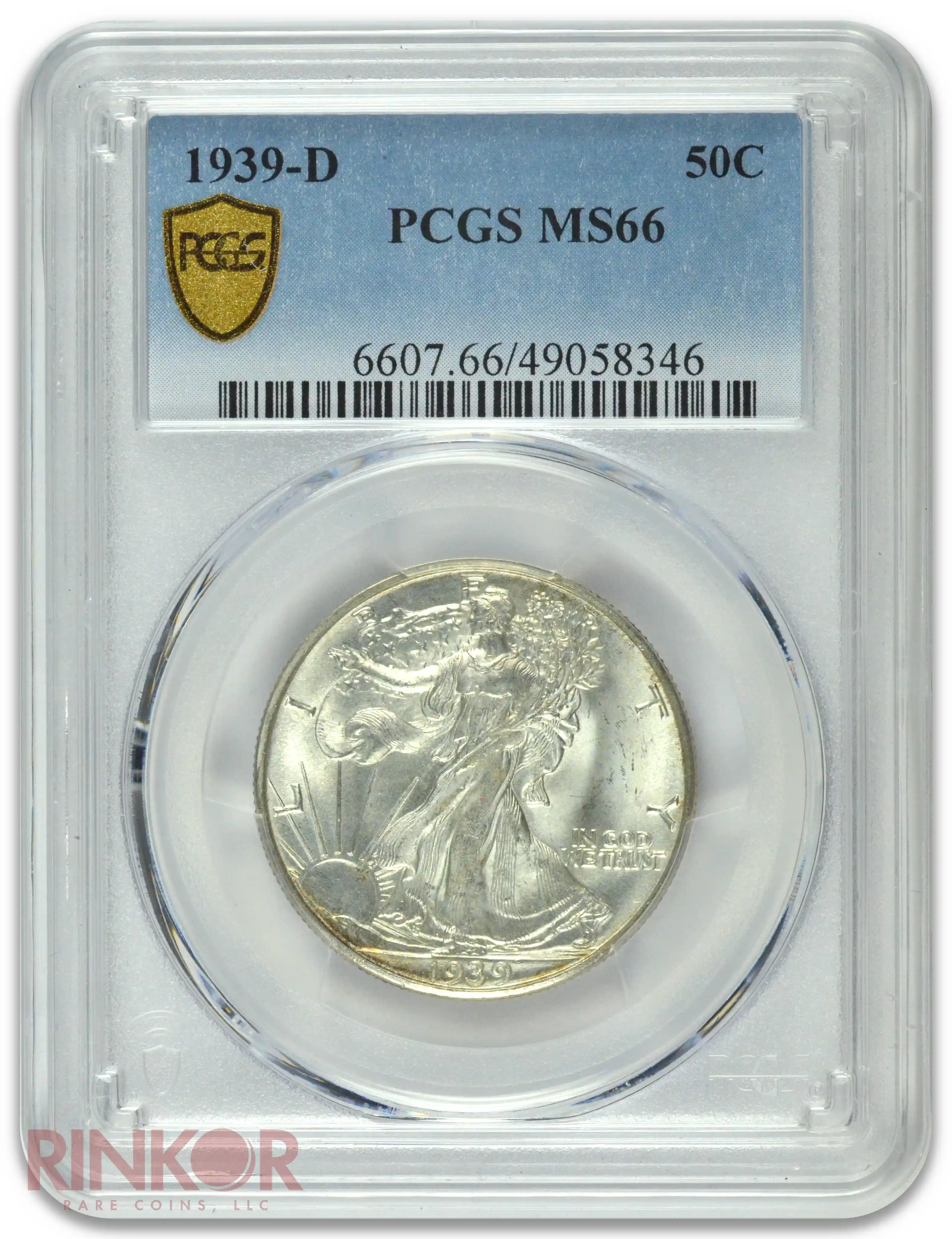 1939-D Walking Liberty Half Dollar PCGS MS 66