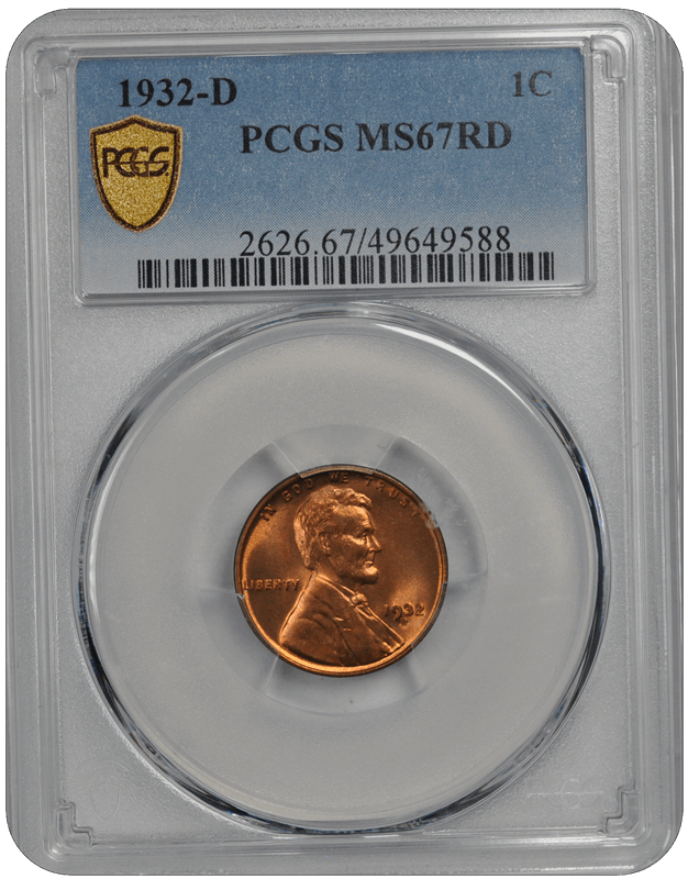 1932-D Lincoln PCGS RD 67