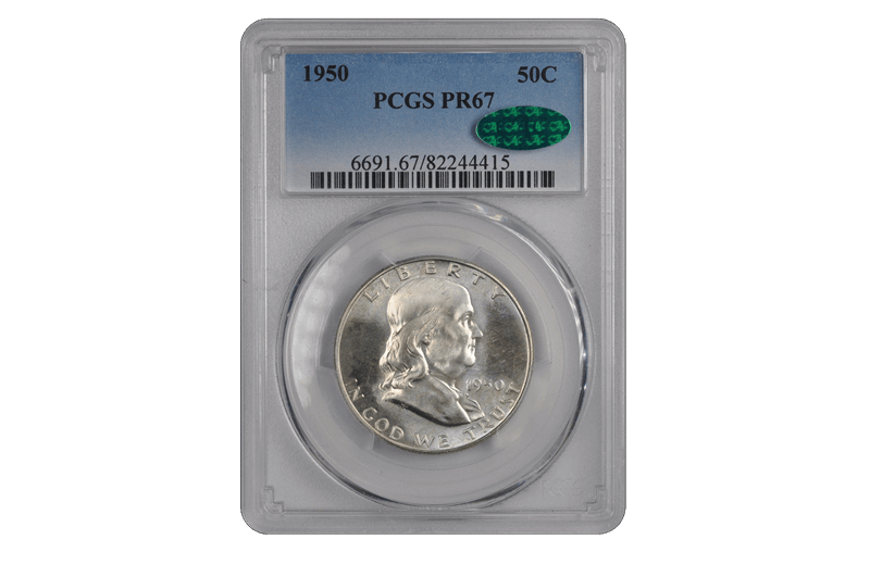 1950 50C Franklin Half Dollar PCGS  (CAC) #3635-1 PR67