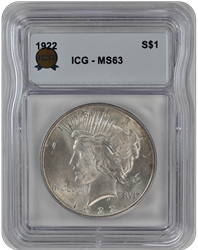 1922 Peace ICG  MS 63