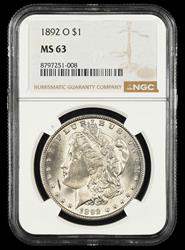 1892 O $1 NGC MS 63
